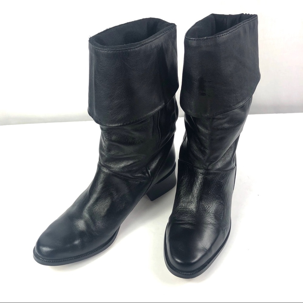 Leather Upper Sz 9M Ellen KF LTD Women’Boots Black